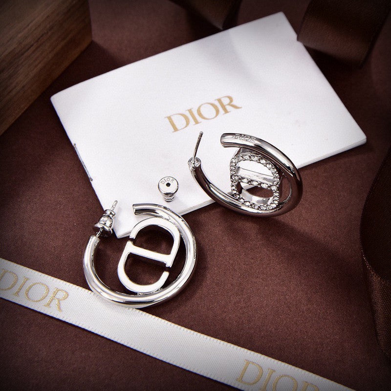 Dior Diamond 18K White Gold Earrings