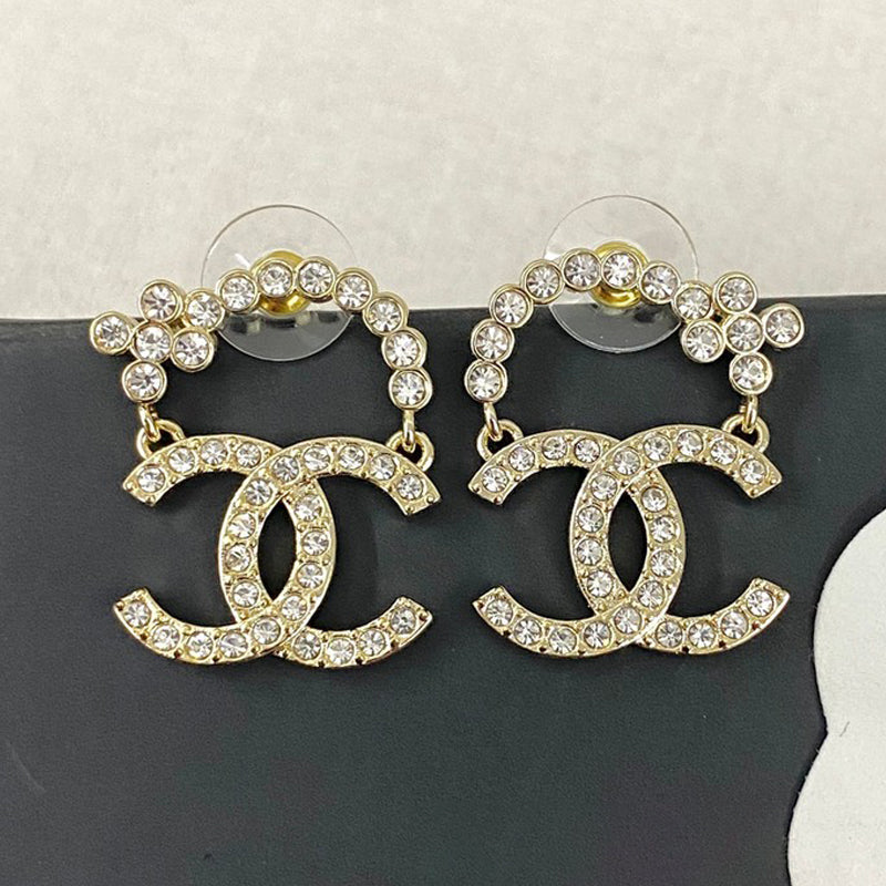 Chanel Diamond 18K Gold Earrings