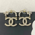 Chanel Diamond 18K Gold Earrings
