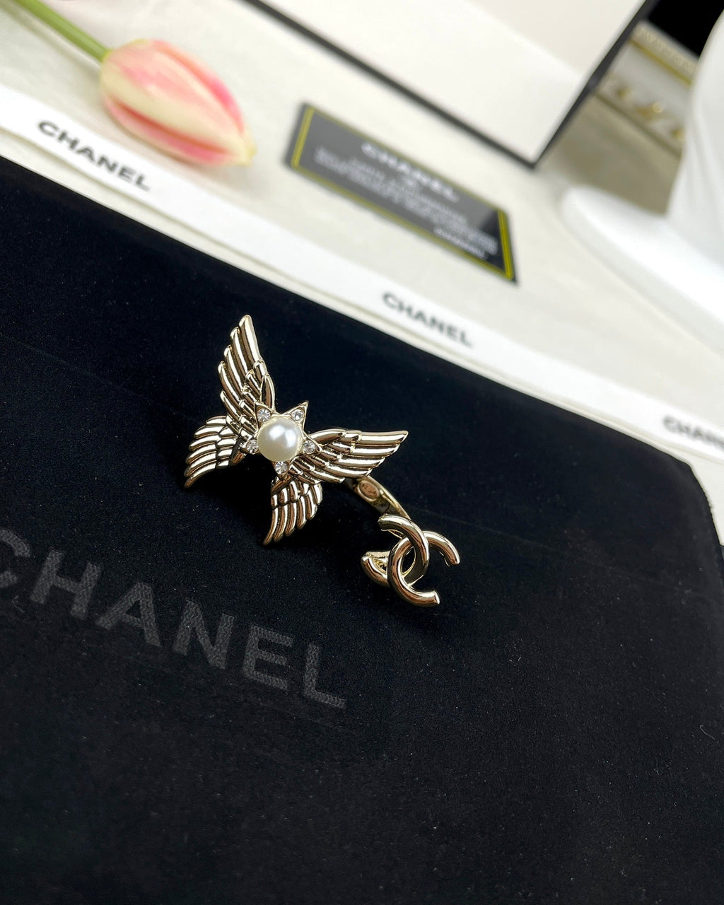 Chanel Butterfly Open 18K Gold Ring