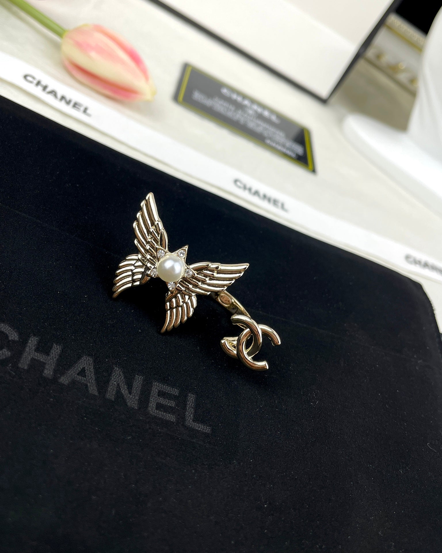 Chanel Butterfly Open 18K Gold Ring