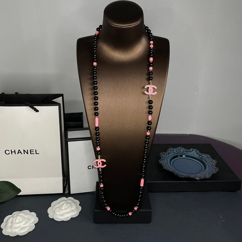 Chanel 24B Black Pearls 18K Gold Necklace