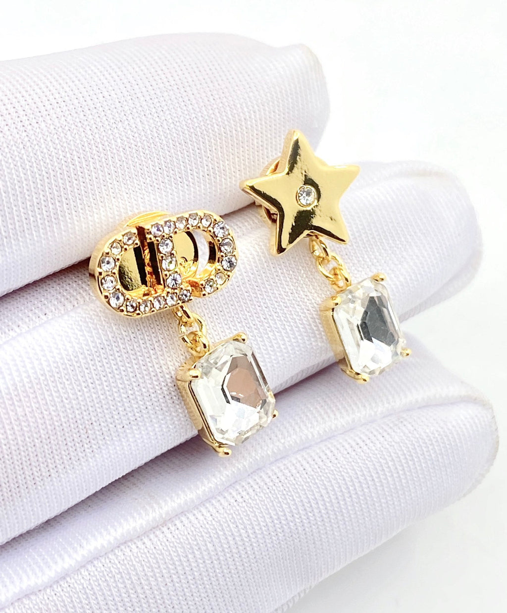 Dior Star Crystals 18K Gold Earrings