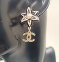 Chanel Camellia Pendant 18K Gold Earrings