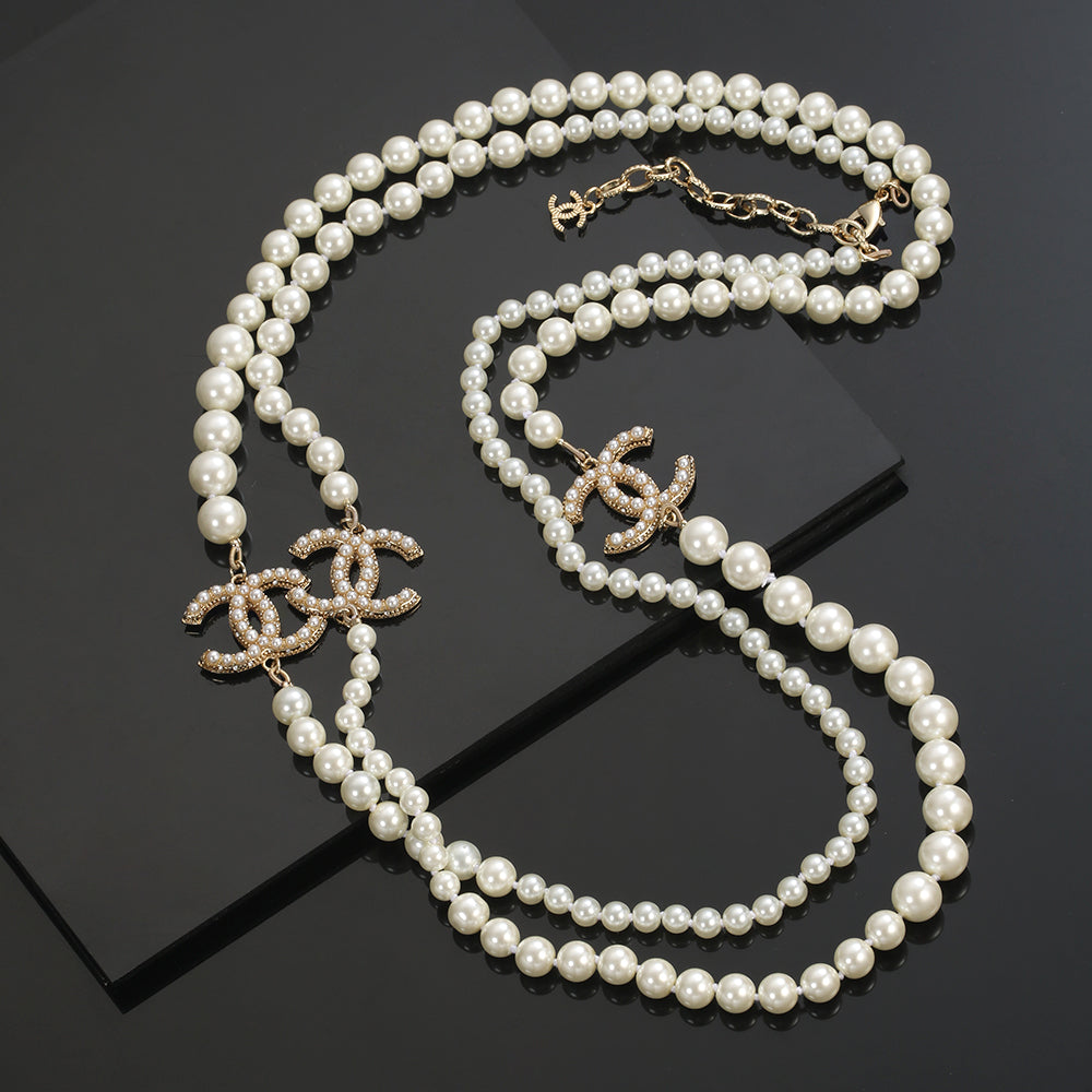 Chanel Long Pearls 18K Gold Necklace