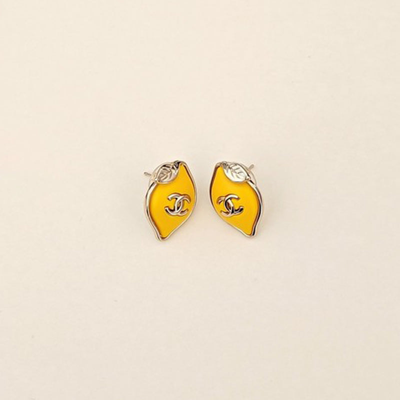 Chanel Yellow Leaf Gold 18K Gold Earrings