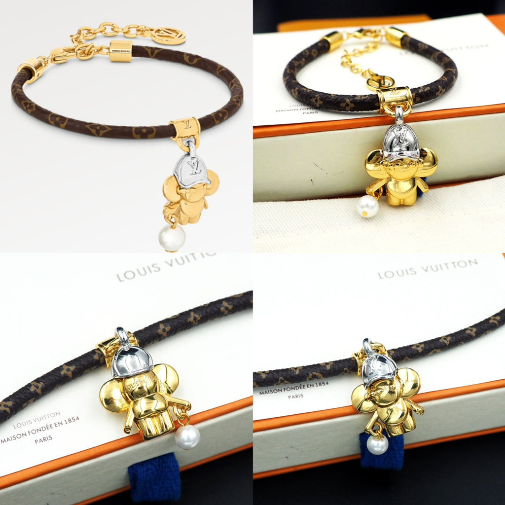 Louis Vuitton Vivienne Pearls 18K Gold Bracelet