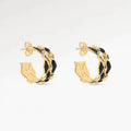 Louis Vuitton Leather 18K Gold Earrings