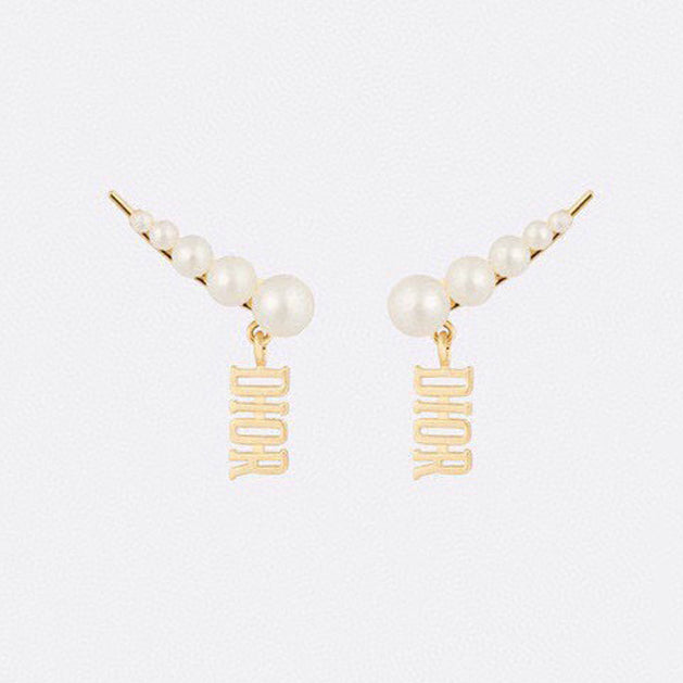 Dior Revolution Resin Pearls 18K Gold Earrings