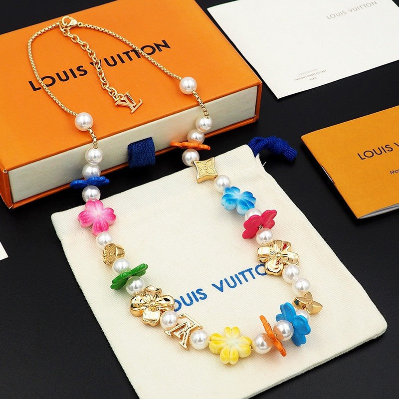 Louis Vuitton Surfin' Flower 18K Gold Necklace