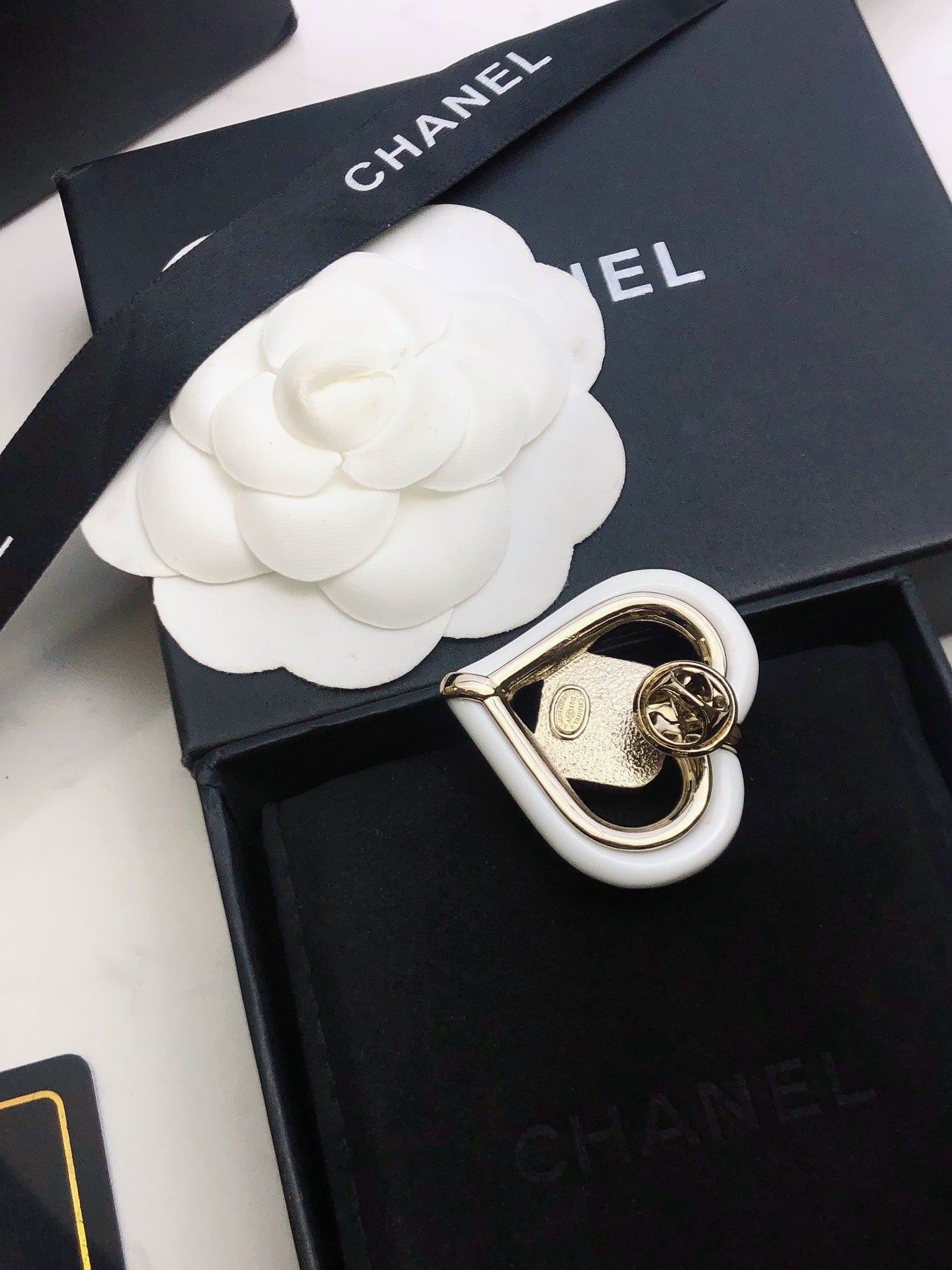 Chanel Heart 18K Gold Brooch