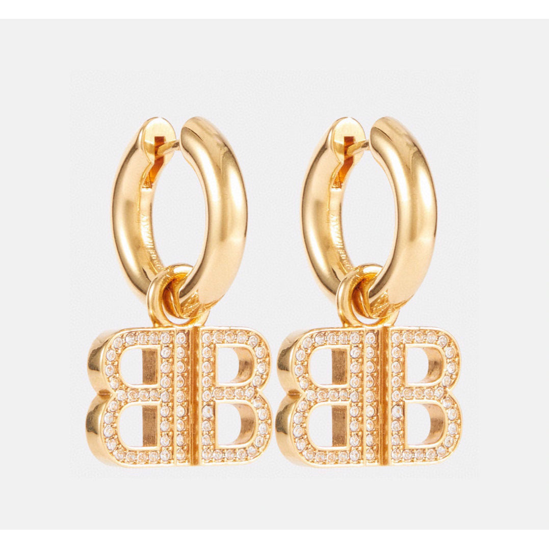 Balenciaga Pendant 18K Gold Earrings