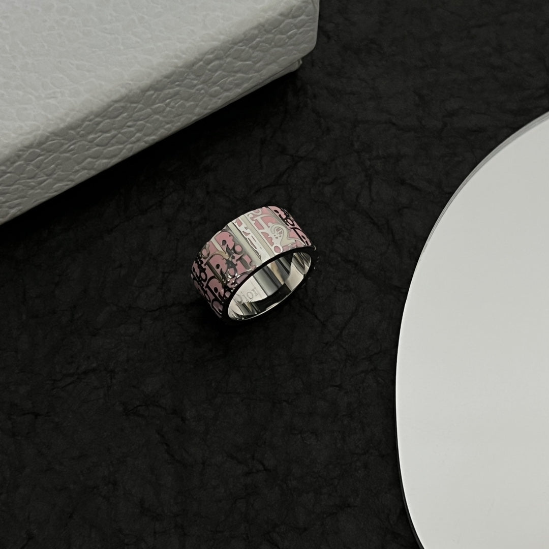 Dior Monogram Enamel 18K Gold Ring