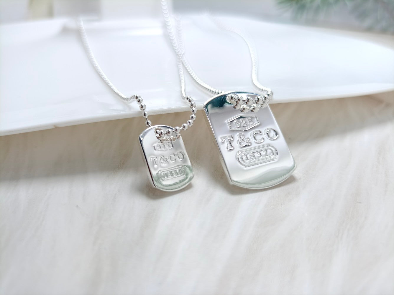 Tiffany 1837 Tag Pendant 18K Gold Necklace