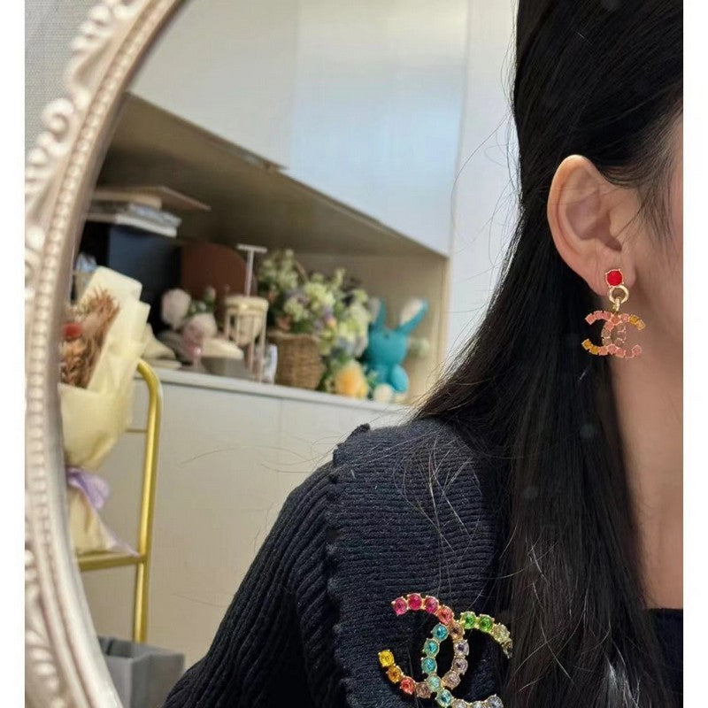 Chanel Color Crystal 18K Gold Brooch