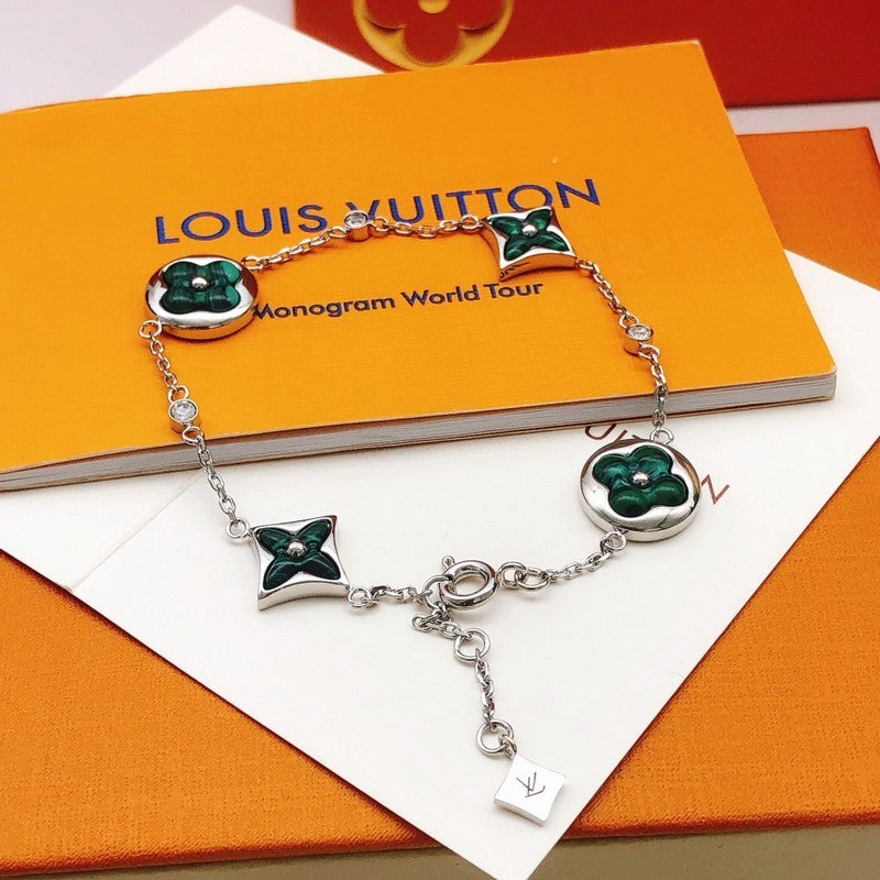 Louis Vuitton Blossom Green Flower 18K Gold Bracelet