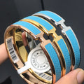 Hermes Olympe Blue 18K Gold Bracelet