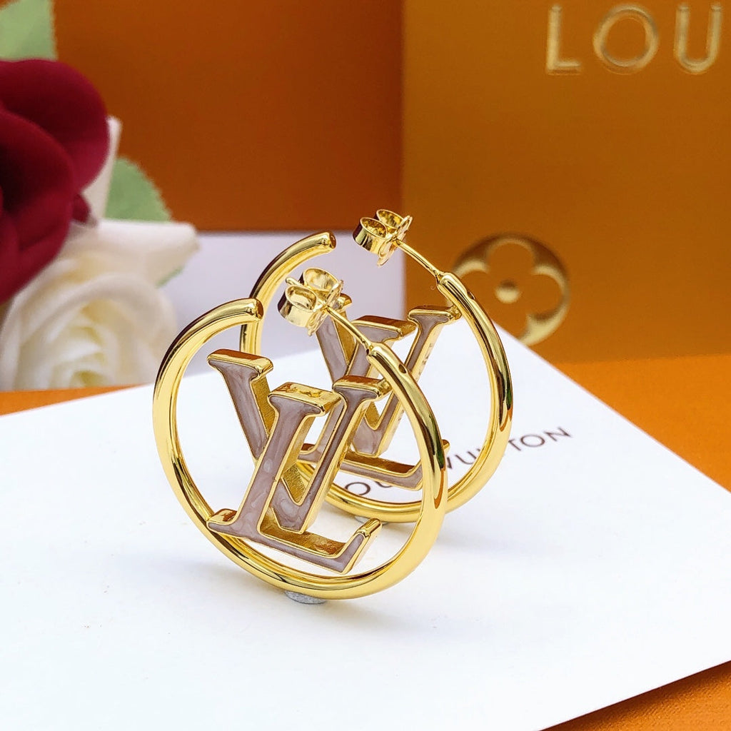 Louis Vuitton Louise Hoop Pearls 18K Gold Earrings
