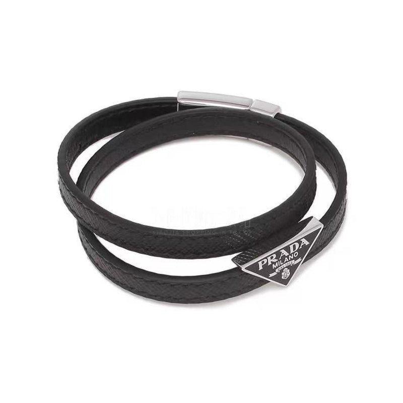 Prada Leather 18K Gold Bracelet