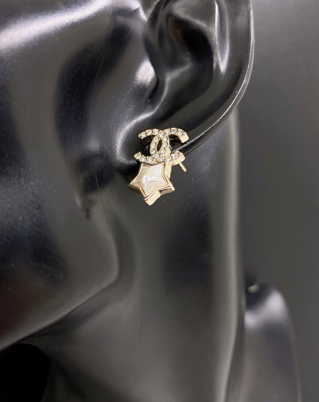 Chanel Star Crystals 18K Gold Earrings