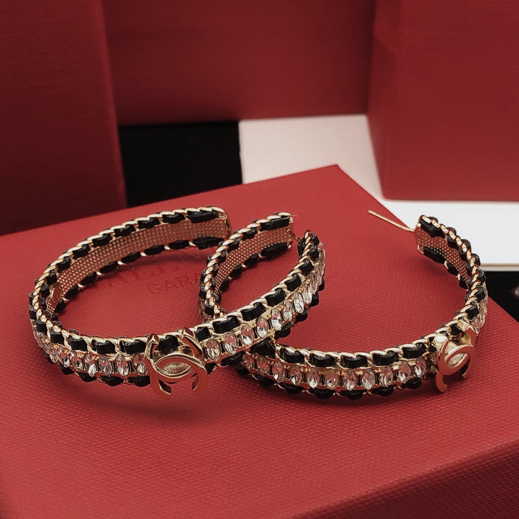 Chanel Strass 18K Gold Earrings