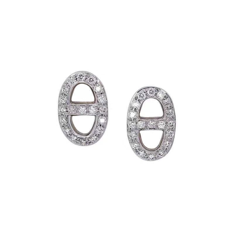 Hermes Farandole Diamond 18K Gold Earrings