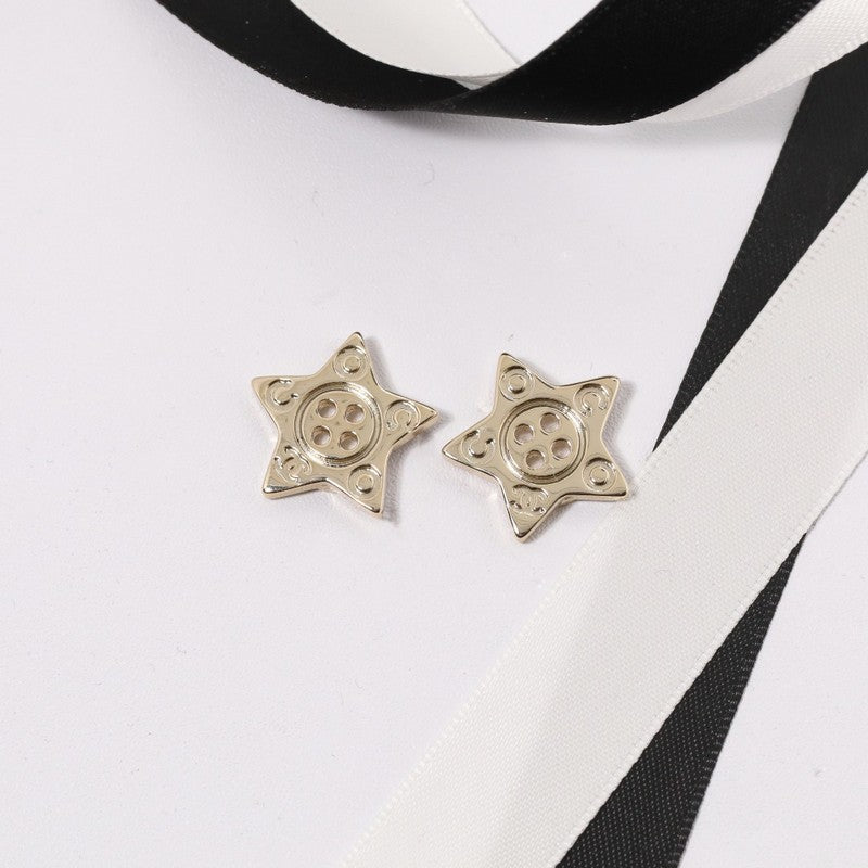 Chanel Star Gold 18K Gold Earrings
