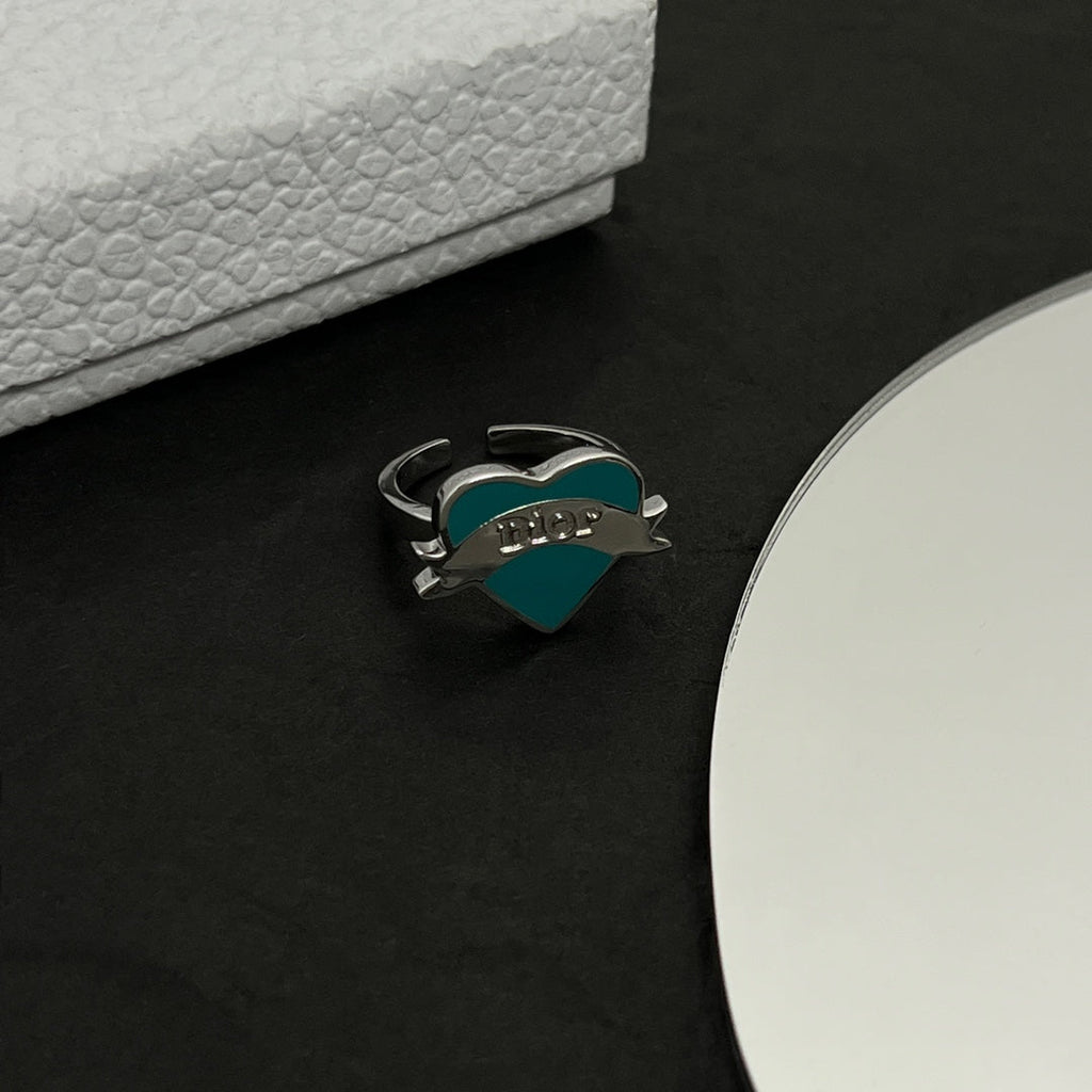Dior Blue Heart 18K Gold Ring