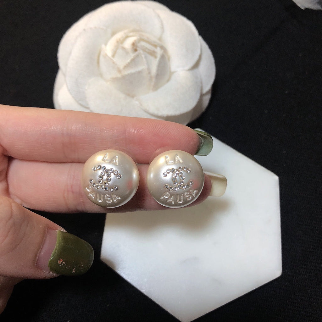 Chanel Pearl 18K Gold Earrings