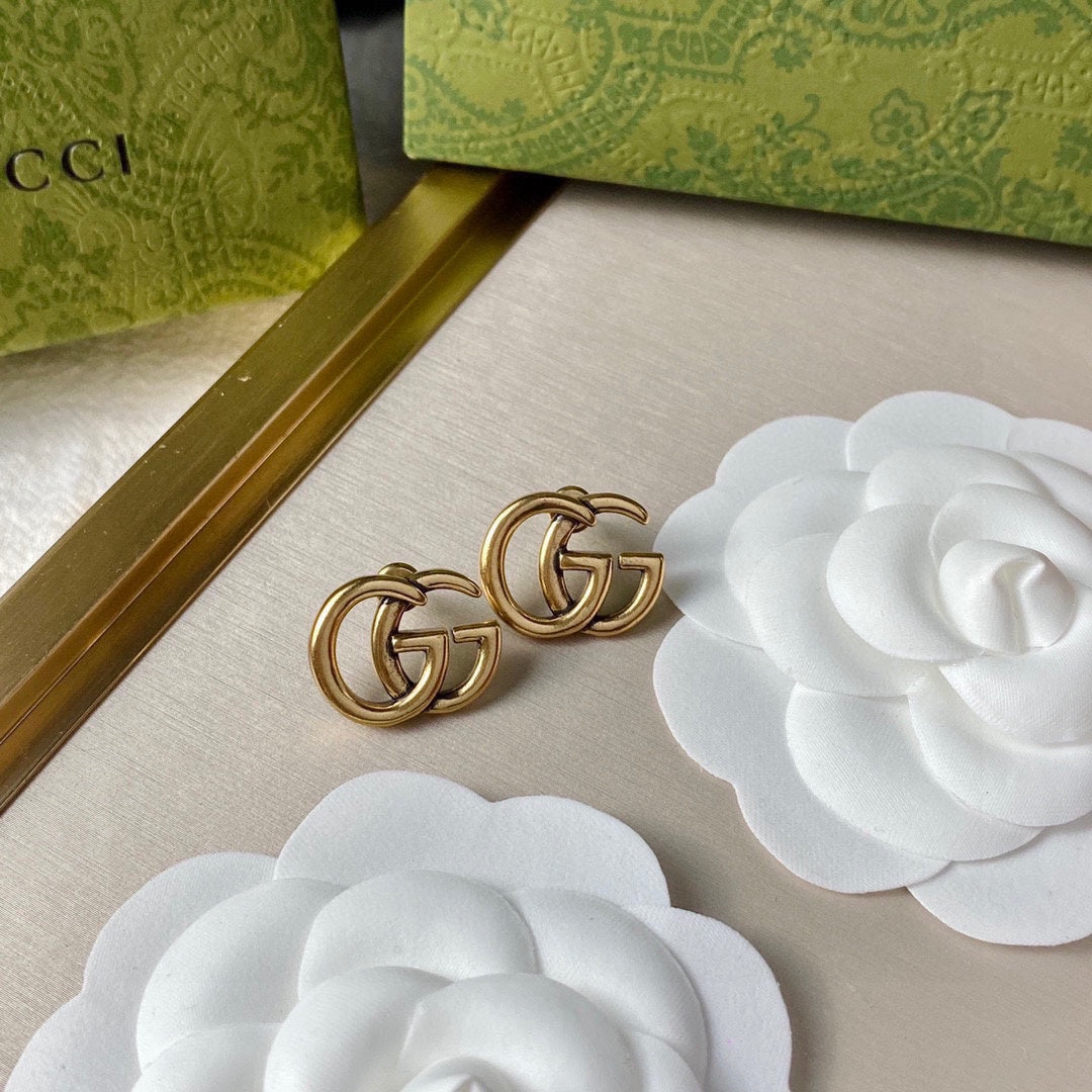 Gucci Double 18K Gold Earrings