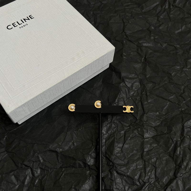 Celine Pearl Gold 18K Gold Earrings