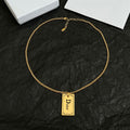 Dior Oblique Plate Pendant 18K Gold Necklace
