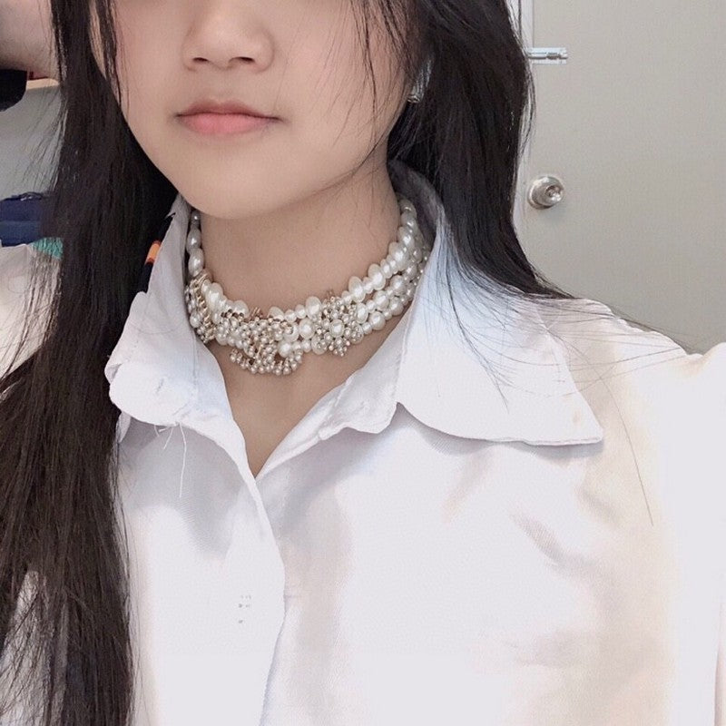 Chanel Pearl Choker 18K Gold Necklace