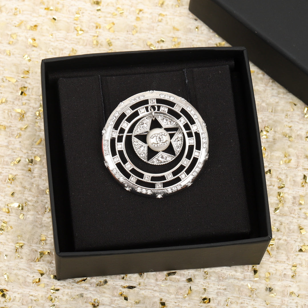 Chanel Black Diamonds 18K Gold Brooch