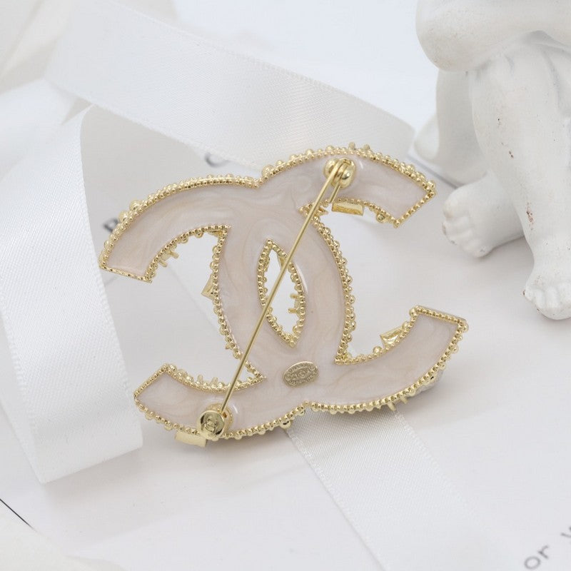Chanel Crystal Gold 18K Gold Brooch