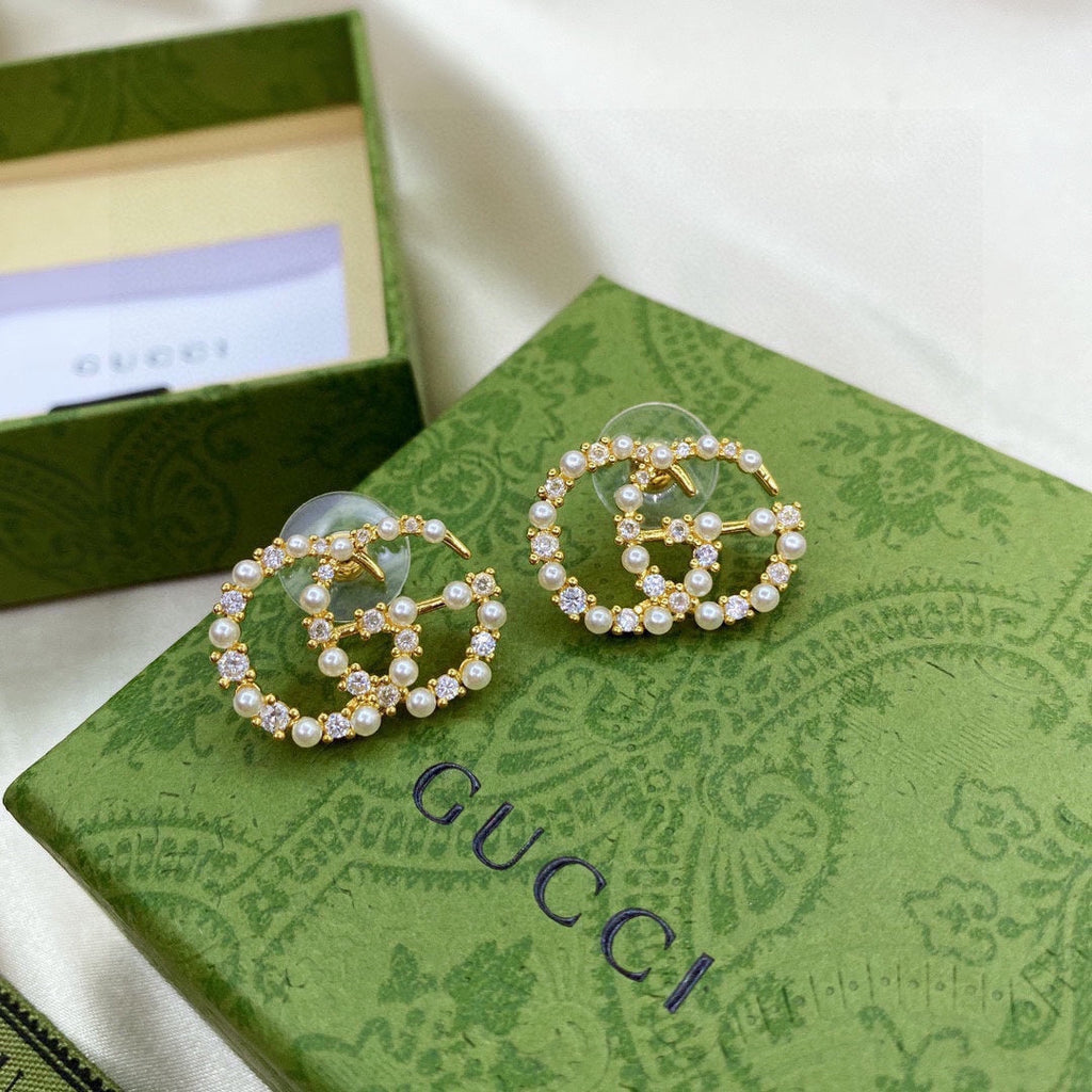 Gucci Double Pearls 18K Gold Earrings