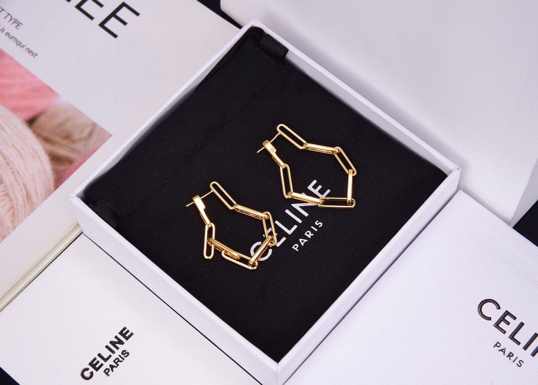 Celine Chain 18K Gold Earrings