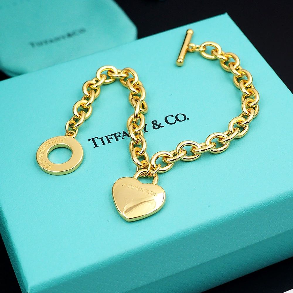 Tiffany Tag Chain 18K Gold Bracelet