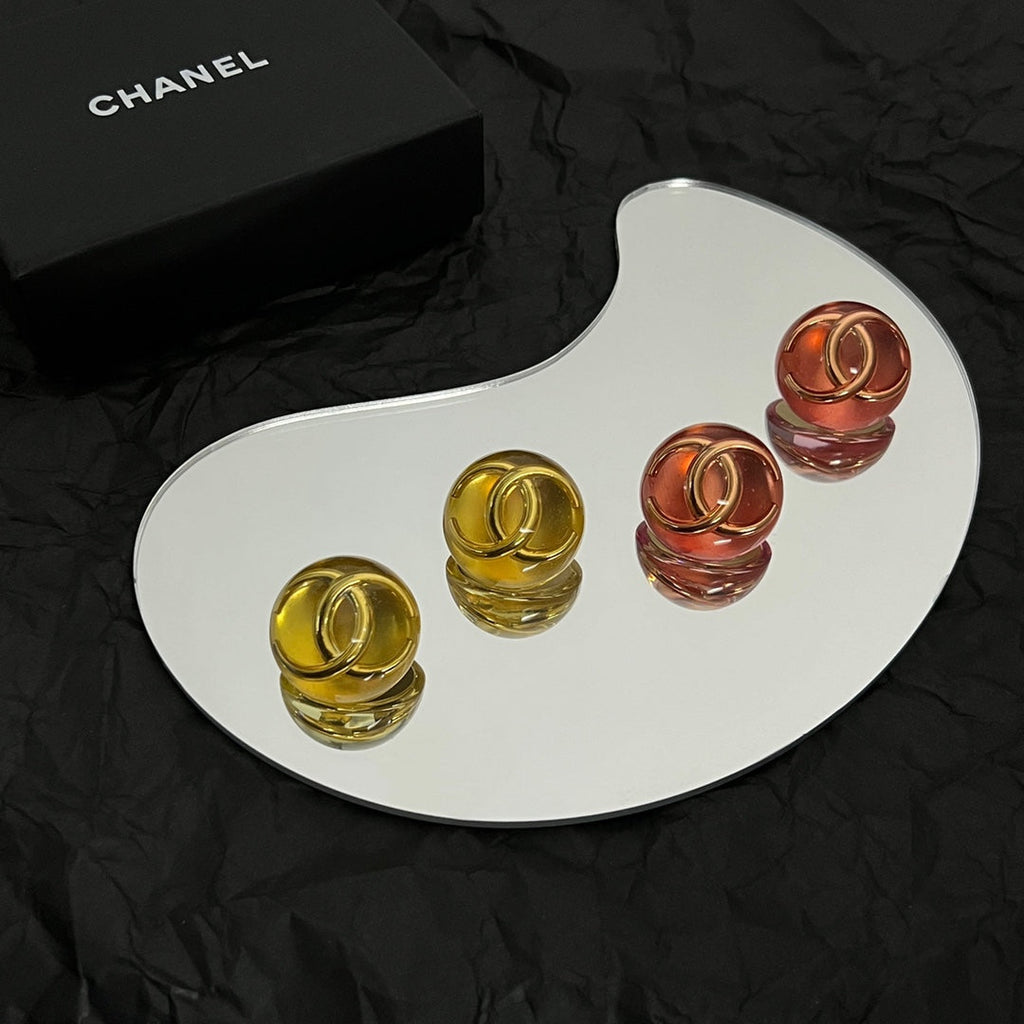 Chanel Vintage Red Crystal 18K Gold Earrings
