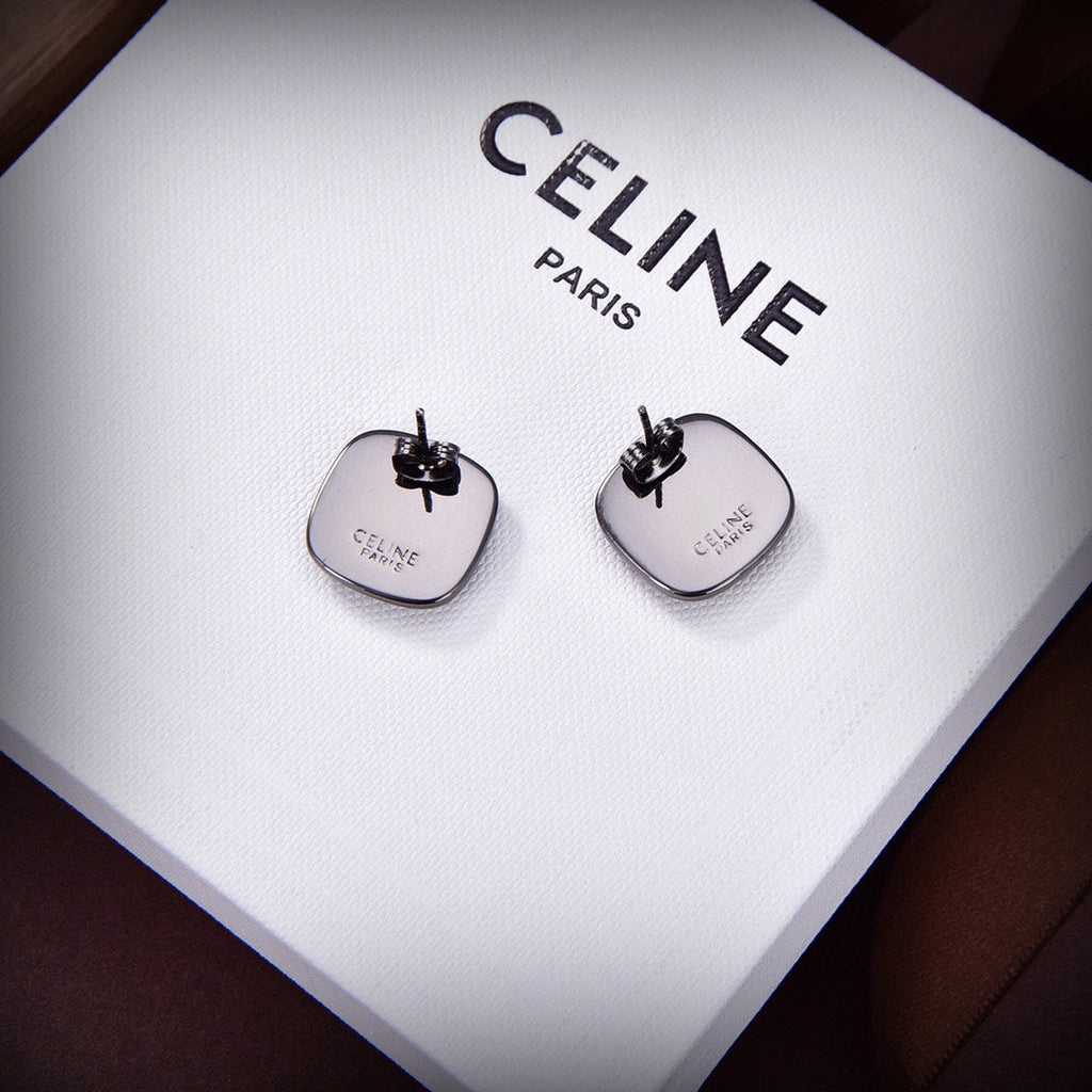 Celine Black Gold 18K Gold Earrings