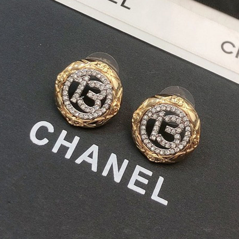 Chanel No.13 Diamond 18K Gold Earrings