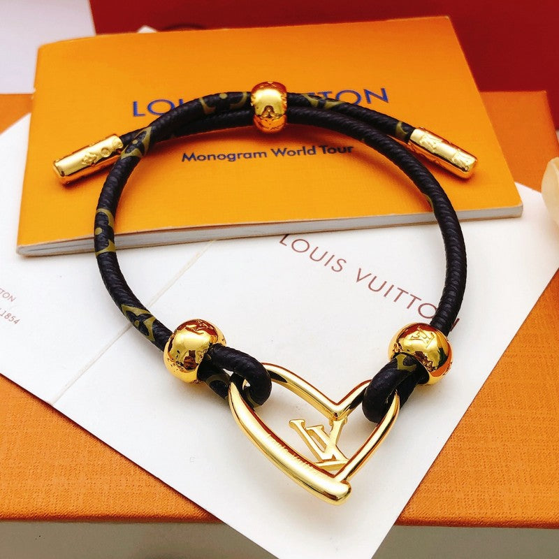 Louis Vuitton Heart Charm 18K Gold Bracelet