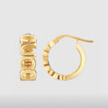 Gucci Double Script 18K Gold Earrings