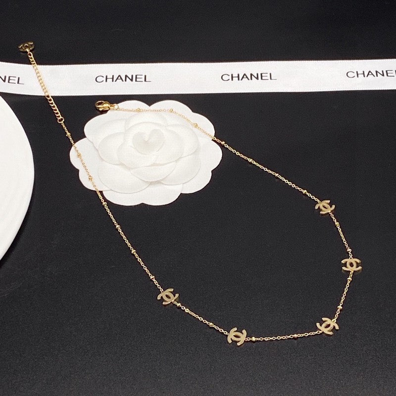 Chanel Small Logo Gold 18K Gold Necklace