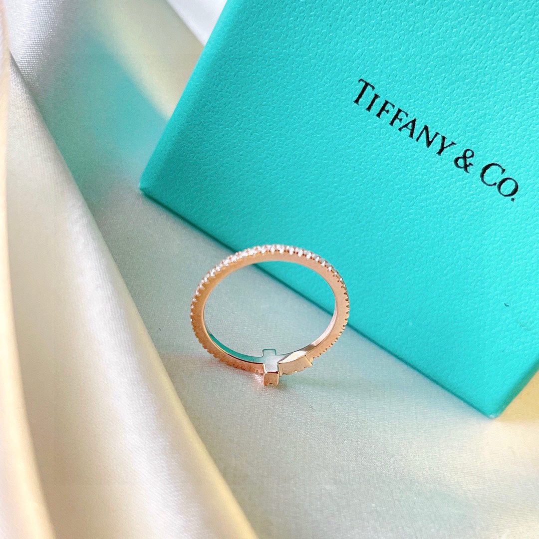 Tiffany Diamond Wire 18K Gold Ring