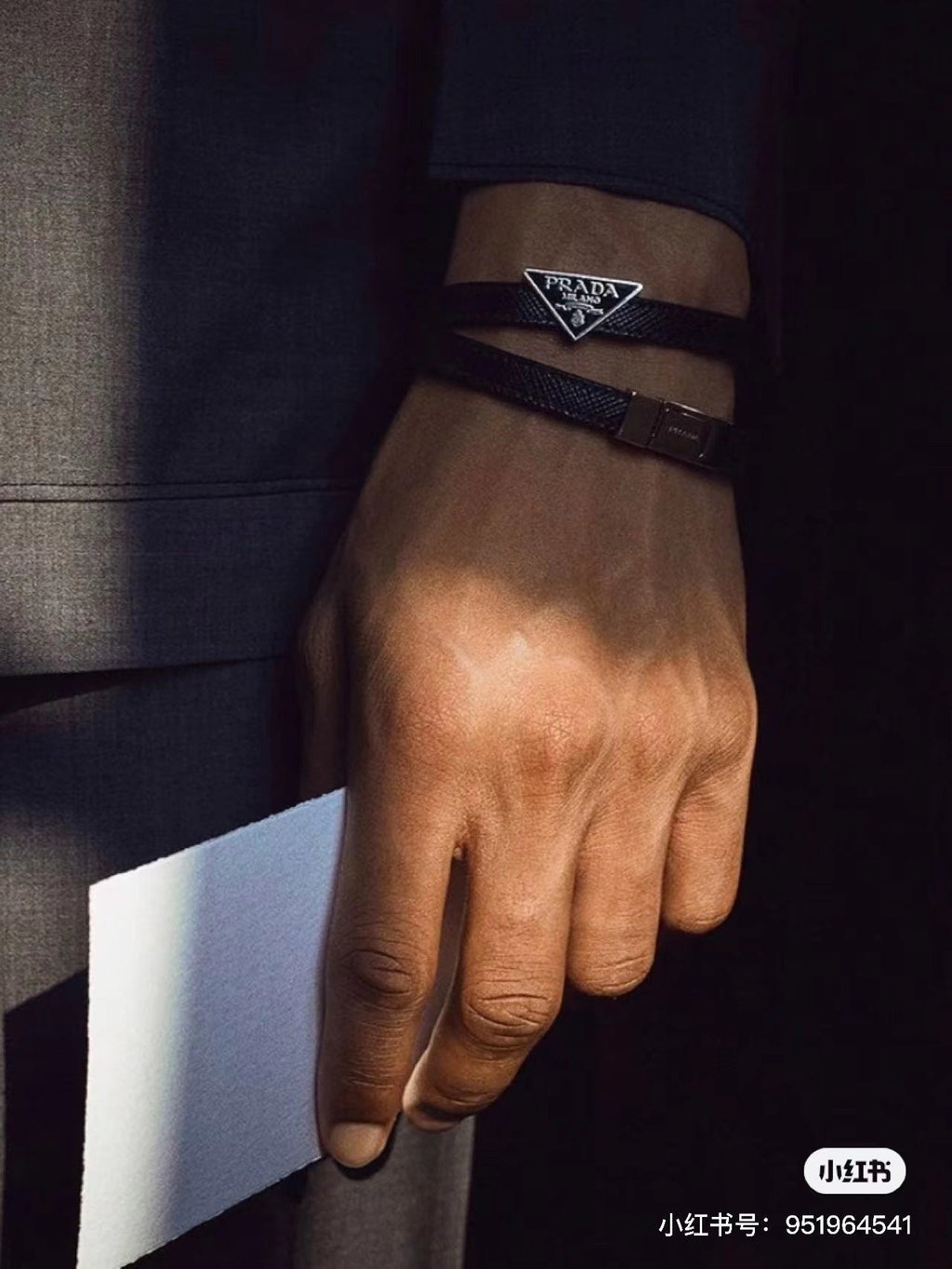 Prada Leather 18K Gold Bracelet