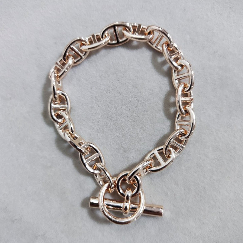 Hermes Cha?ne D'ancre Encha?n ̈¦e 18K Gold Bracelet