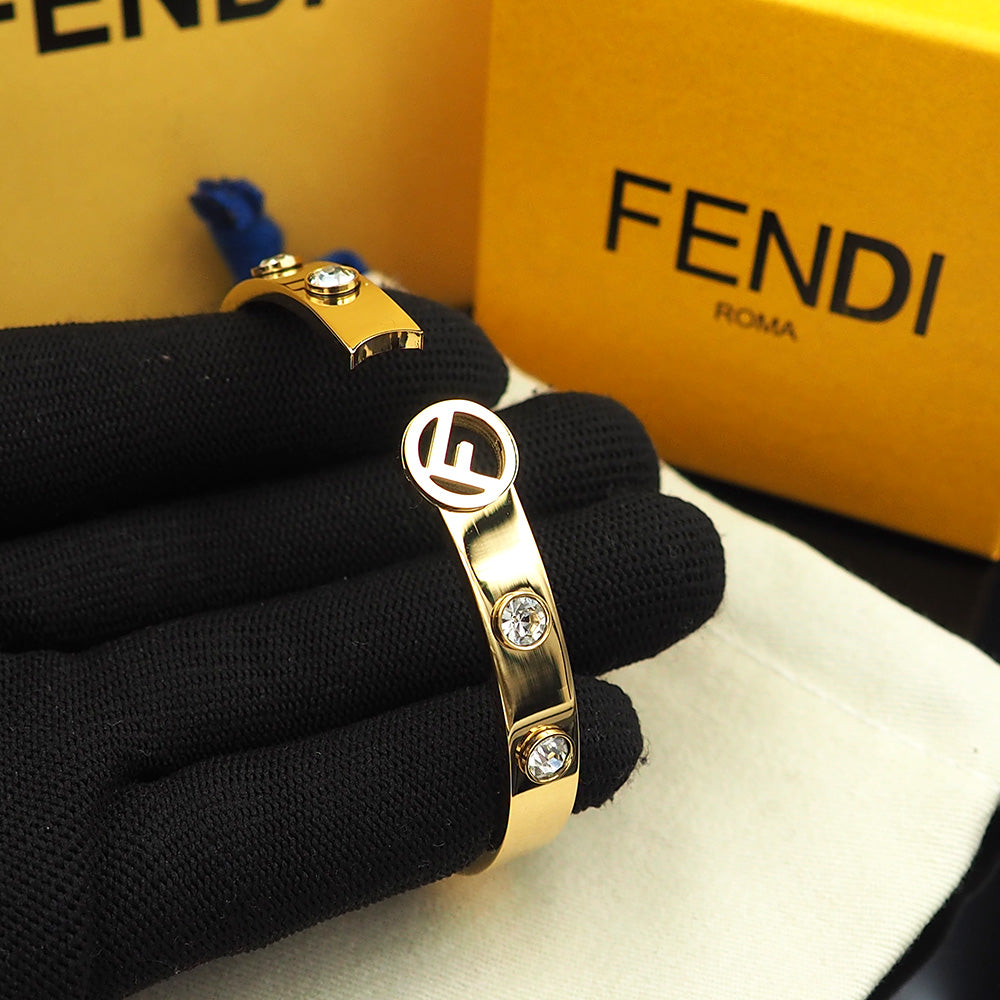 Fendi Is Crystals 18K Gold Bracelet
