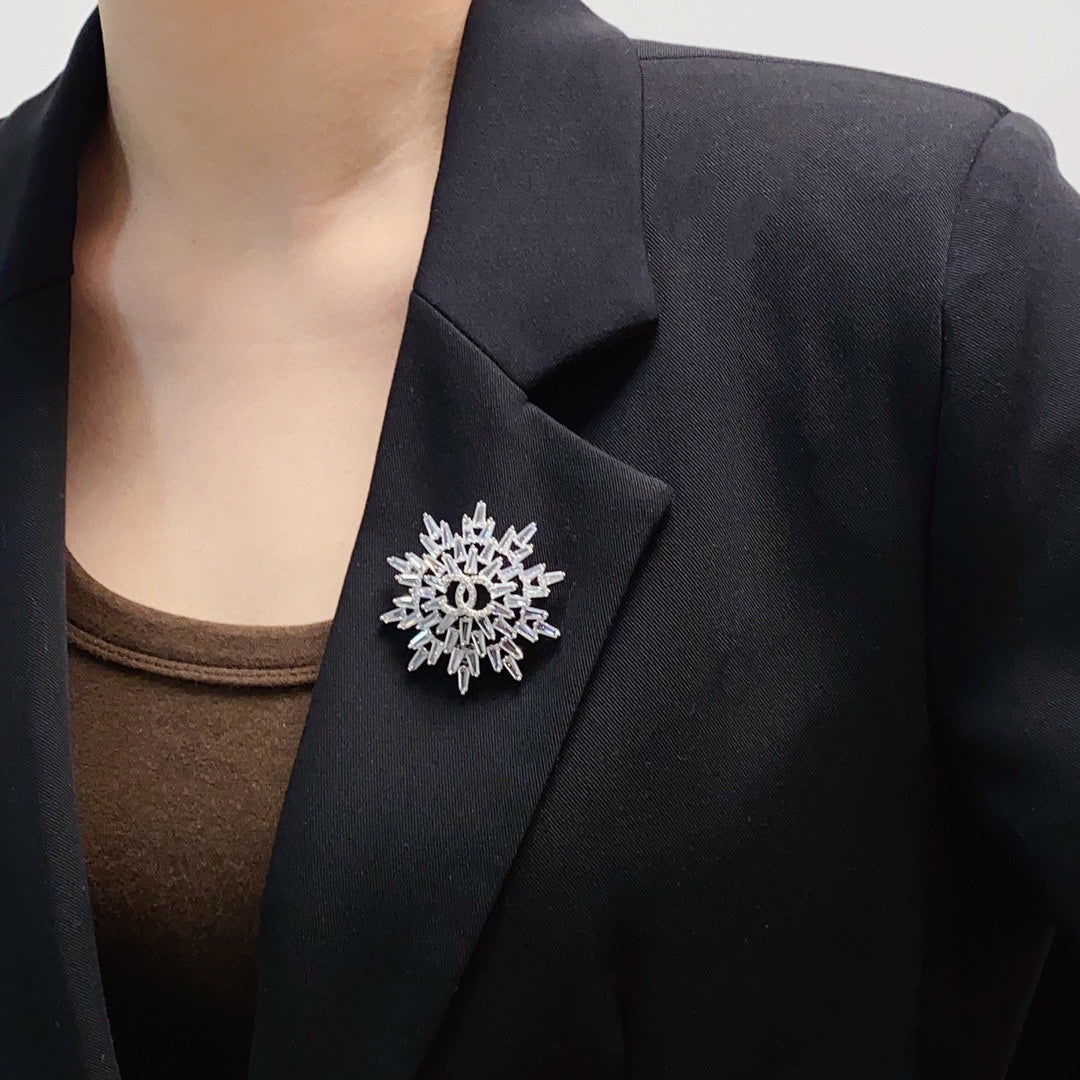 Chanel Snow Flower 18K Gold Brooch