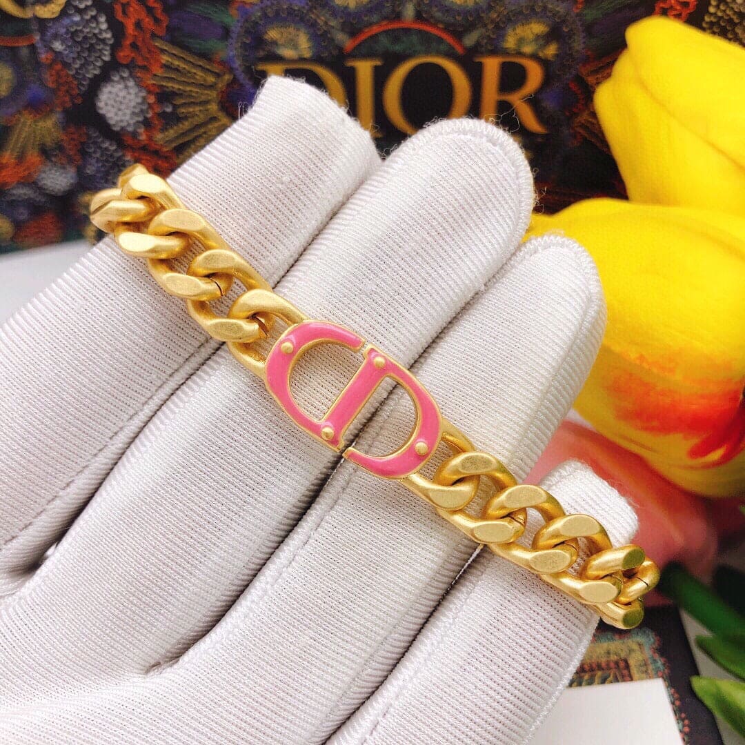 Dior 30 Montaigne Pink Choker 18K Gold Necklace
